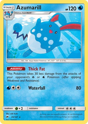 Pokemon TCG - SM - Burning Shadows - Azumarill - 35/147