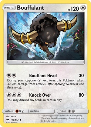 Pokemon TCG - SM - Burning Shadows - Bouffalant - 108/147