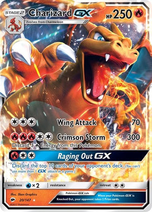 Pokemon TCG - SM - Burning Shadows - Charizard GX - 20/147 - Holofoil