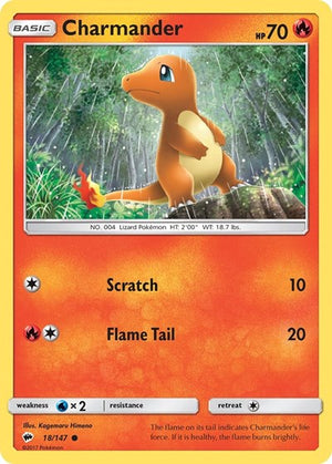 Pokemon TCG - SM - Burning Shadows - Charmander - 18/147 - Reverse Holofoil
