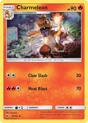 Pokemon TCG - SM - Burning Shadows - Charmeleon - 19/147