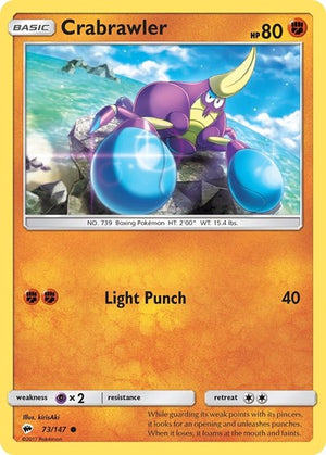 Pokemon TCG - SM - Burning Shadows - Crabrawler - 73/147
