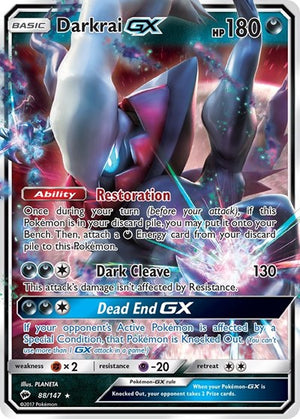 Pokemon TCG - SM - Burning Shadows - Darkrai GX - 88/147 - Holofoil