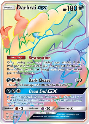 Pokemon TCG - SM - Burning Shadows - Darkrai GX - 158/147 - Holofoil
