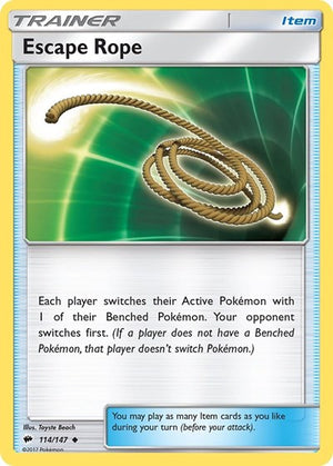 Pokemon TCG - SM - Burning Shadows - Escape Rope - 114/147 - Reverse Holofoil