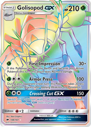 Pokemon TCG - SM - Burning Shadows - Golisopod GX - 148/147 - Holofoil