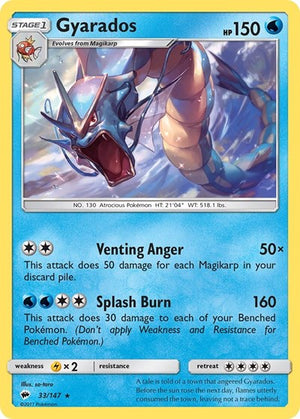 Pokemon TCG - SM - Burning Shadows - Gyarados - 33/147 - Holofoil