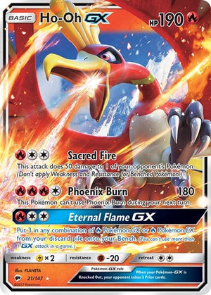 Pokemon TCG - SM - Burning Shadows - Ho-Oh GX - 21/147 - Holofoil