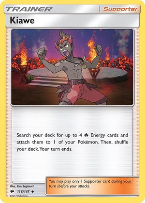 Pokemon TCG - SM - Burning Shadows - Kiawe - 116/147 - Reverse Holofoil