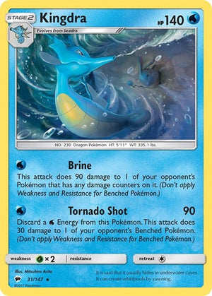 Pokemon TCG - SM - Burning Shadows - Kingdra - 31/147 - Holofoil