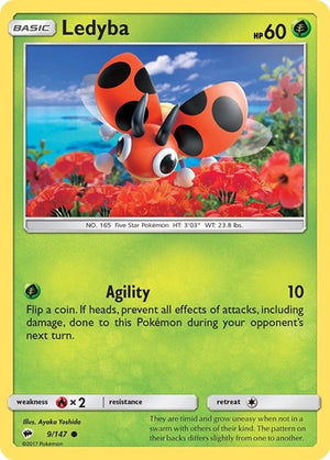 Pokemon TCG - SM - Burning Shadows - Ledyba - 9/147