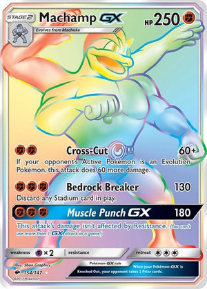 Pokemon TCG - SM - Burning Shadows - Machamp GX - 154/147 - Holofoil