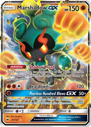 Pokemon TCG - SM - Burning Shadows - Marshadow GX - 80/147 - Holofoil