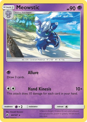 Pokemon TCG - SM - Burning Shadows - Meowstic - 60/147
