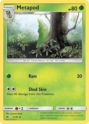 Pokemon TCG - SM - Burning Shadows - Metapod - 2/147