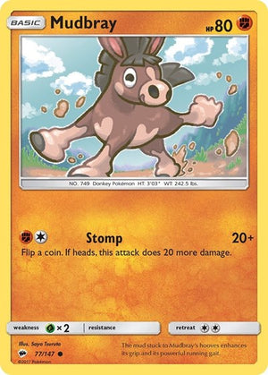 Pokemon TCG - SM - Burning Shadows - Mudbray - 77/147