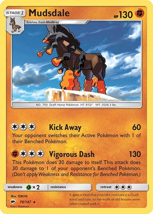 Pokemon TCG - SM - Burning Shadows - Mudsdale - 78/147 - Reverse Holofoil