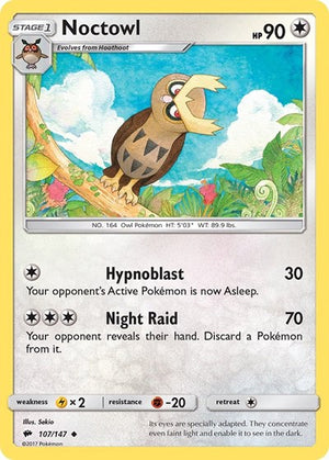 Pokemon TCG - SM - Burning Shadows - Noctowl - 107/147
