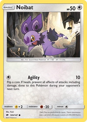 Pokemon TCG - SM - Burning Shadows - Noibat - 109/147