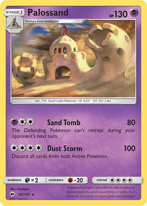 Pokemon TCG - SM - Burning Shadows - Palossand - 62/147 - Holofoil