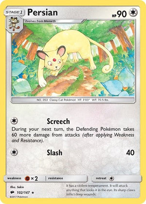Pokemon TCG - SM - Burning Shadows - Persian - 102/147