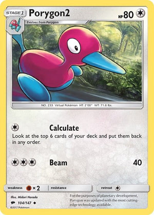 Pokemon TCG - SM - Burning Shadows - Porygon2 - 104/147