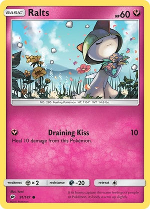 Pokemon TCG - SM - Burning Shadows - Ralts - 91/147 - Reverse Holofoil