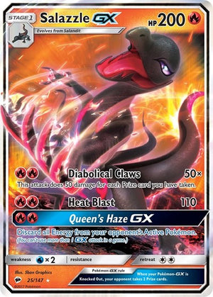 Pokemon TCG - SM - Burning Shadows - Salazzle GX - 25/147 - Holofoil