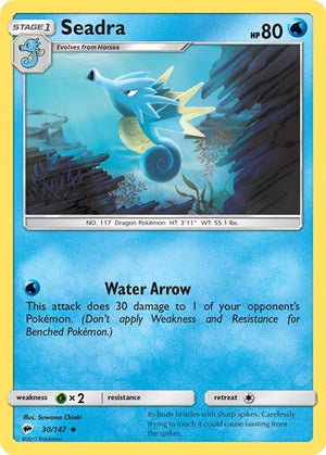 Pokemon TCG - SM - Burning Shadows - Seadra - 30/147 - Reverse Holofoil