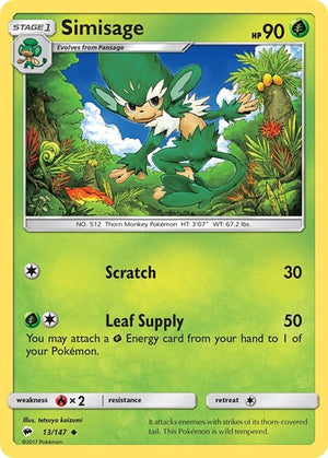 Pokemon TCG - SM - Burning Shadows - Simisage - 13/147