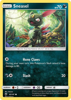Pokemon TCG - SM - Burning Shadows - Sneasel - 85/147 - Reverse Holofoil