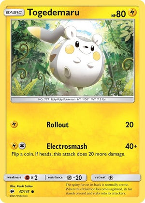 Pokemon TCG - SM - Burning Shadows - Togedemaru - 47/147