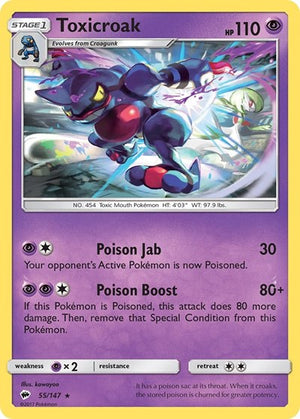 Pokemon TCG - SM - Burning Shadows - Toxicroak - 55/147