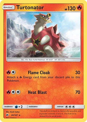 Pokemon TCG - SM - Burning Shadows - Turtonator - 26/147