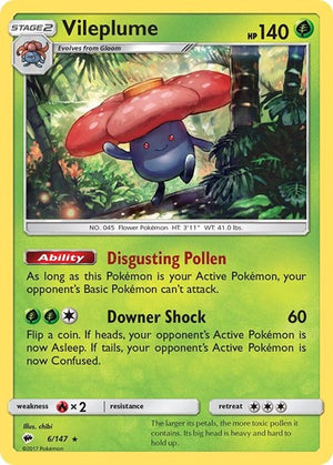 Pokemon TCG - SM - Burning Shadows - Vileplume - 6/147 - Reverse Holofoil