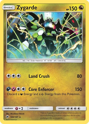 Pokemon TCG - SM - Burning Shadows - Zygarde - 100/147 - Reverse Holofoil