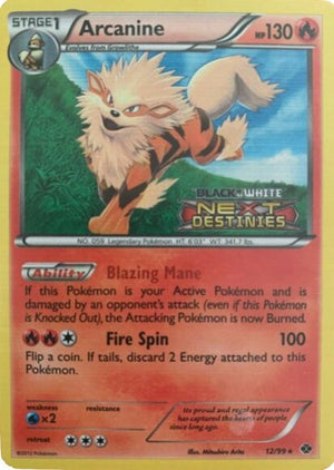 Pokemon TCG - Black & White Promos - Arcanine - 12/99 - Holofoil