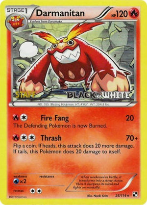 Pokemon TCG - Black & White Promos - Darmanitan - (Prerelease Staff) - 25/114 - Holofoil