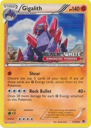 Pokemon TCG - Black & White Promos - Gigalith - (Prerelease) - 53/98 - Holofoil