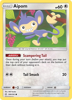 Pokemon TCG - SM - Cosmic Eclipse - Aipom - 169/236