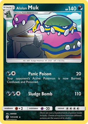 Pokemon TCG - SM - Cosmic Eclipse - Alolan Muk - 131/236 - Reverse Holofoil