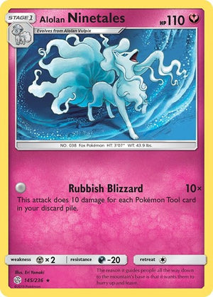 Pokemon TCG - SM - Cosmic Eclipse - Alolan Ninetales - 145/236 - Holofoil