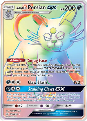 Pokemon TCG - SM - Cosmic Eclipse - Alolan Persian GX - 257/236 - Holofoil