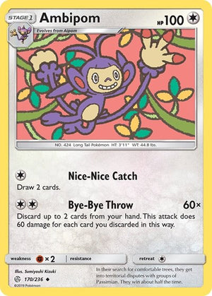 Pokemon TCG - SM - Cosmic Eclipse - Ambipom - 170/236 - Reverse Holofoil