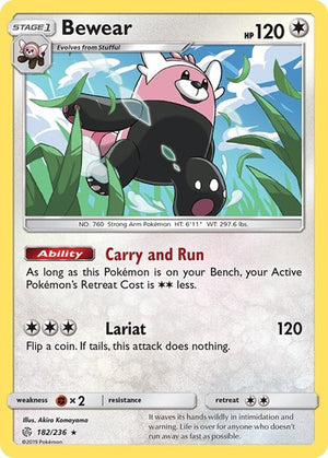 Pokemon TCG - SM - Cosmic Eclipse - Bewear - 182/236 - Reverse Holofoil