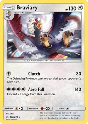 Pokemon TCG - SM - Cosmic Eclipse - Braviary - 178/236 - Reverse Holofoil