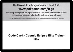 Pokemon TCG - SM - Cosmic Eclipse - Code Card - Cosmic Eclipse Elite Trainer Box
