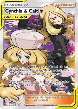 Pokemon TCG - SM - Cosmic Eclipse - Cynthia & Caitlin - 228/236 - Holofoil