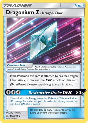 Pokemon TCG - SM - Cosmic Eclipse - Dragonium Z: Dragon Claw - 190/236 - Reverse Holofoil