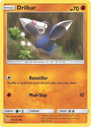 Pokemon TCG - SM - Cosmic Eclipse - Drilbur - 114/236 - Reverse Holofoil